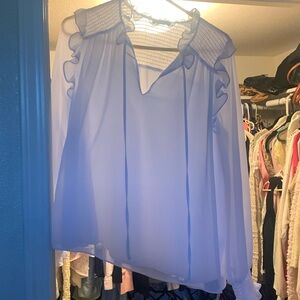 Halogen brand white long sleeve blouse